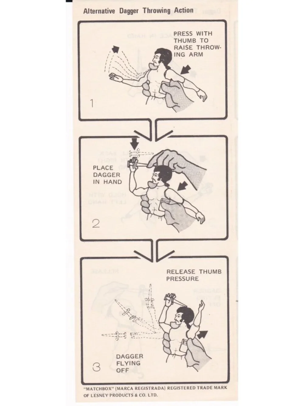1974 Matchbox Fighting Furies Play-Action Instruction Leaflet Lesney